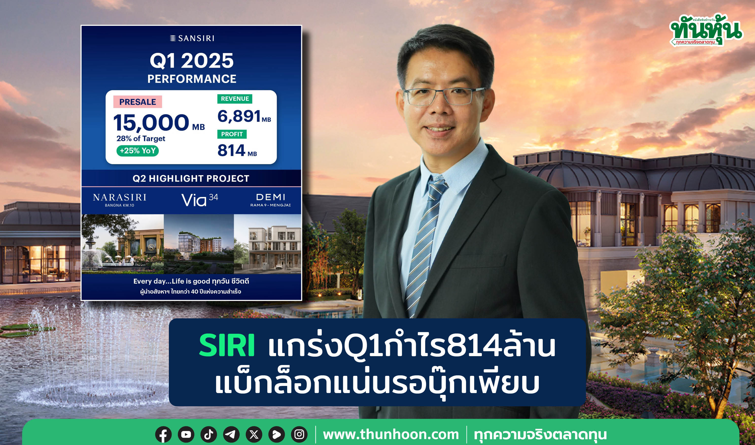 SIRIแกร่งQ1กำไร814ล้าน แบ็กล็อกแน่นรอบุ๊กเพียบ